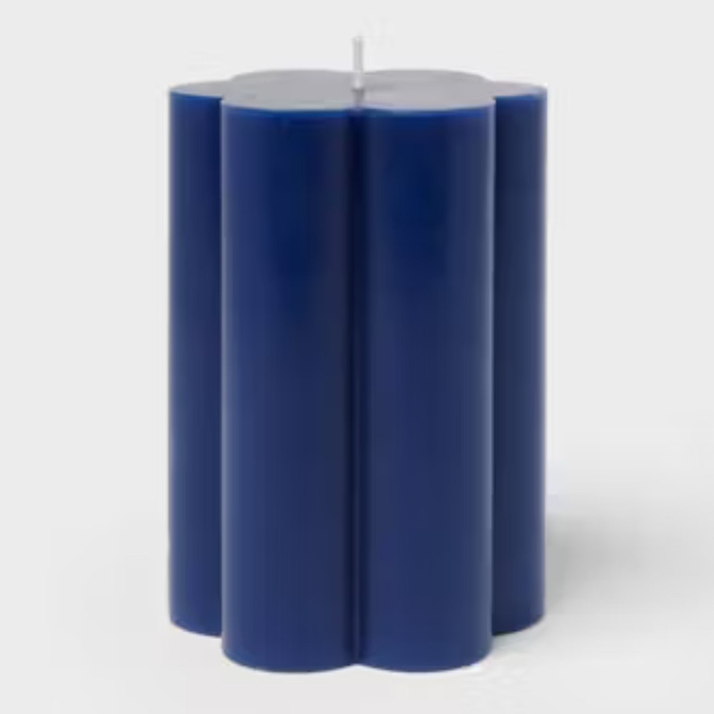 2 Pc Blue Scallop Figural Candle - Room Essentials